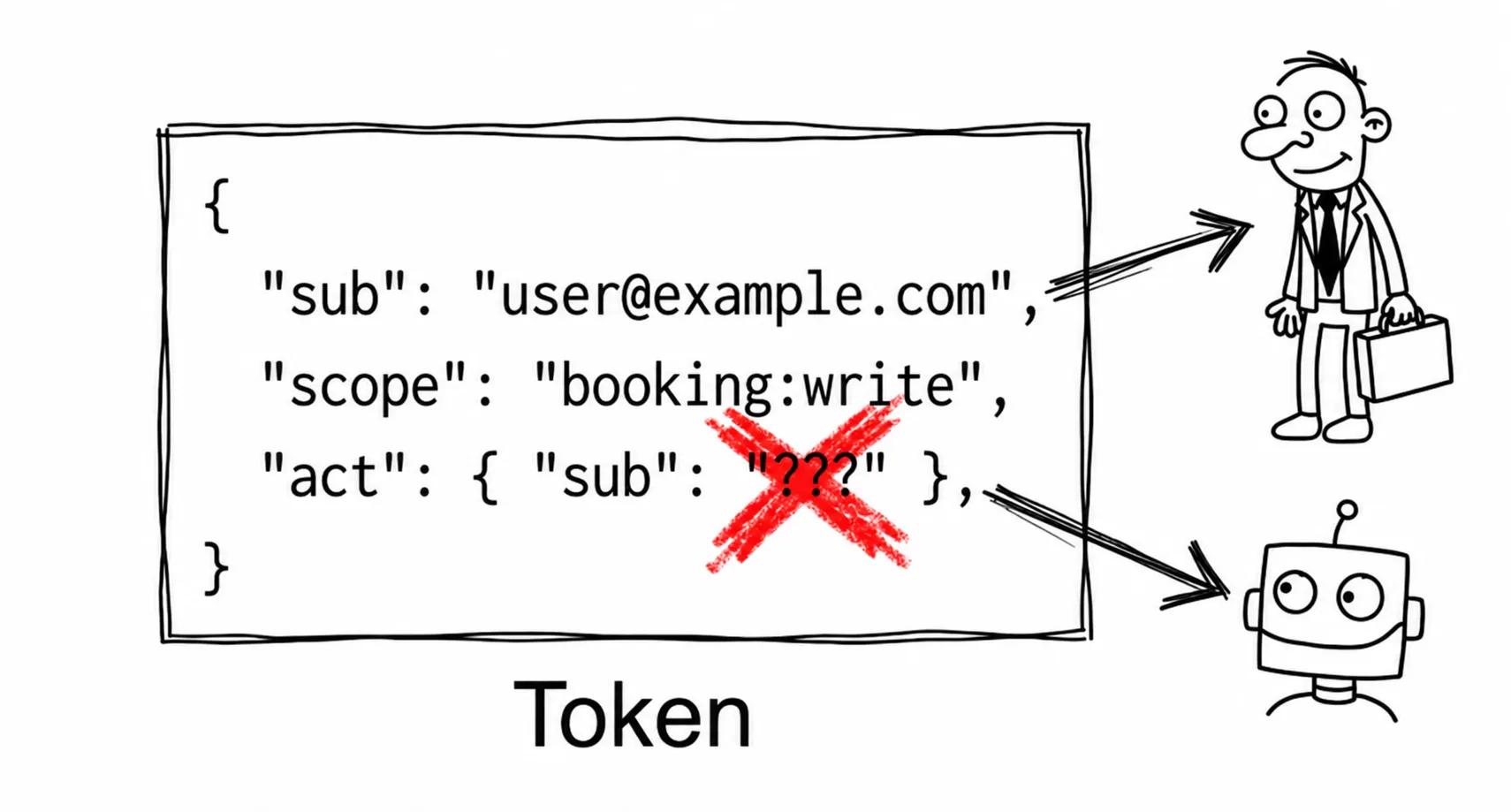 Token without actclaim can't be used to identify the agent