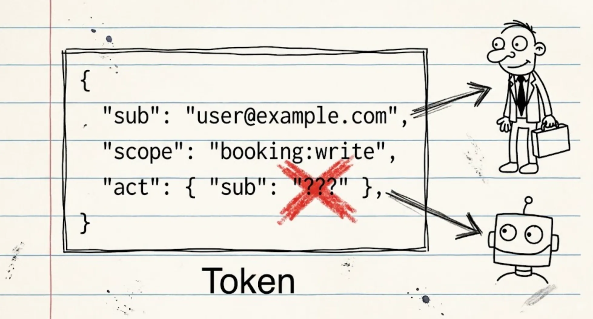 Token without actclaim can't be used to identify the agent 
